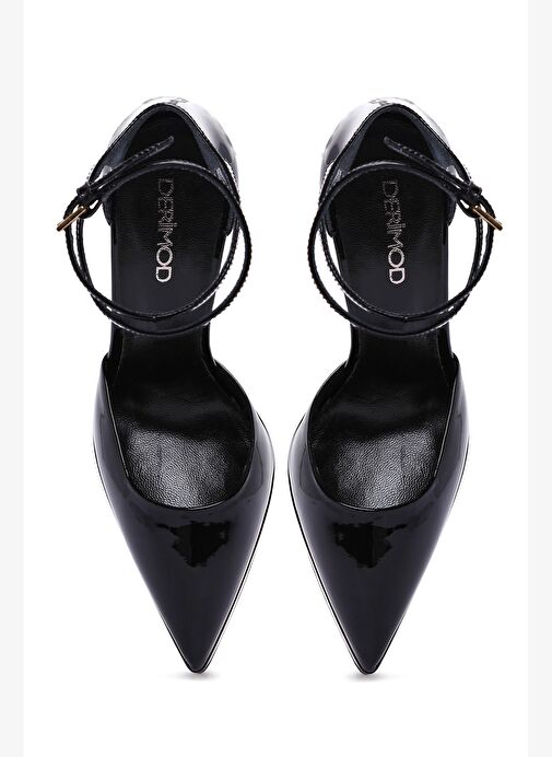 Kadın Siyah Bilekten Tokalı Platform Yüksek Topuklu Rugan Deri Ayakkabı 25AFD120016 - Görsel 8