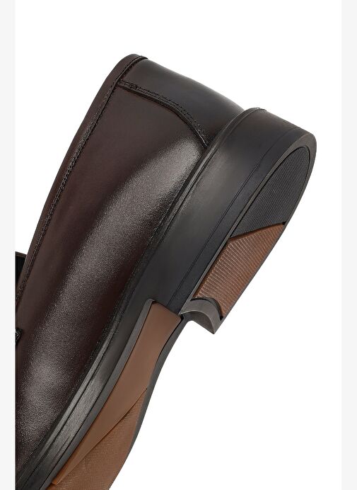 Erkek Kahverengi Tokalı Deri Loafer 25WFD664018 - Görsel 9
