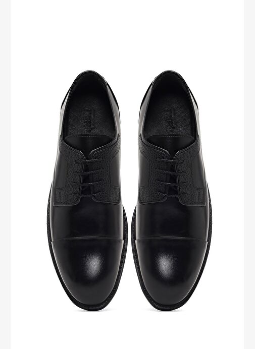 Erkek Siyah Bağcıklı Deri Casual Ayakkabı 25WFD664118 - Görsel 8