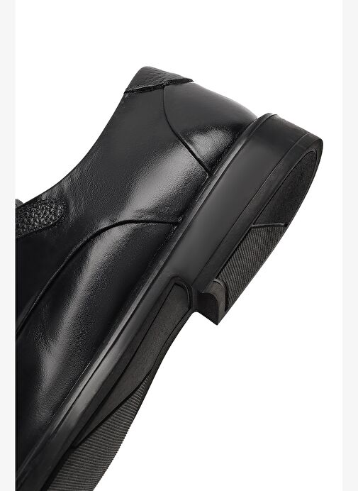 Erkek Siyah Bağcıklı Deri Casual Ayakkabı 25WFD664118 - Görsel 9