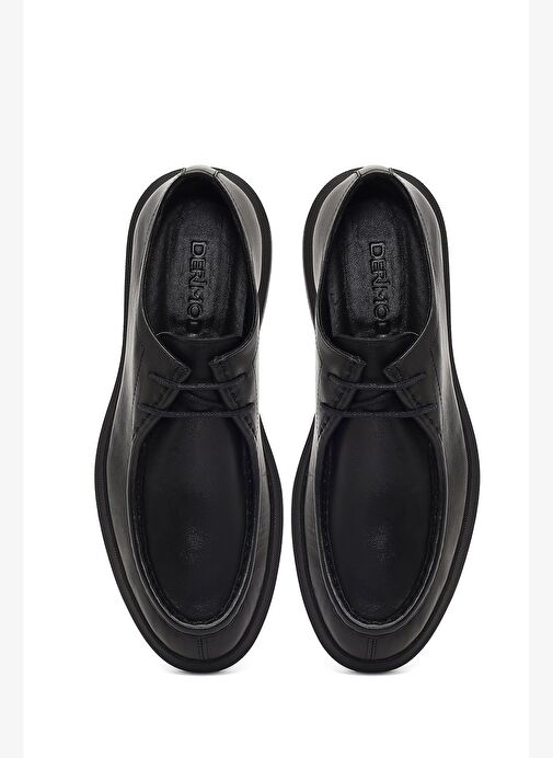 Erkek Siyah Bağcıklı Deri Casual Ayakkabı 25WFD671018 - Görsel 8