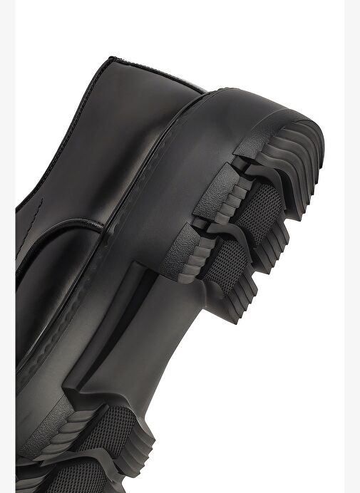 Erkek Siyah Bağcıklı Deri Casual Ayakkabı 25WFD671122 - Görsel 9