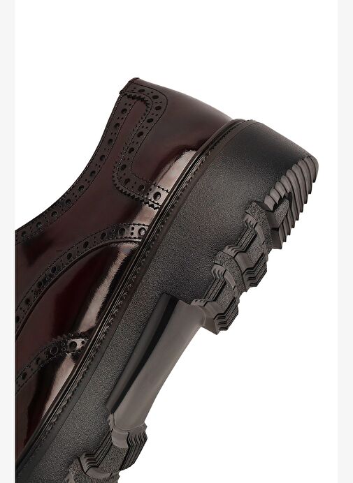 Erkek Bordo Kalın Tabanlı Deri Casual Ayakkabı 25WFD671522 - Görsel 9