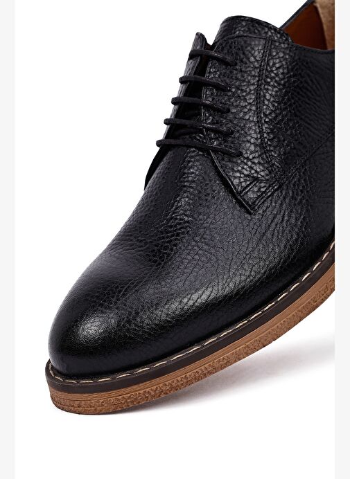 Erkek Siyah Bağcıklı Deri Casual Ayakkabı 25WFD6037FT - Görsel 9