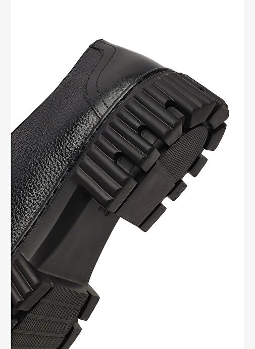 Erkek Siyah Bağcıklı Kalın Tabanlı Deri Casual Ayakkabı 25WFD6053FT - Görsel 9