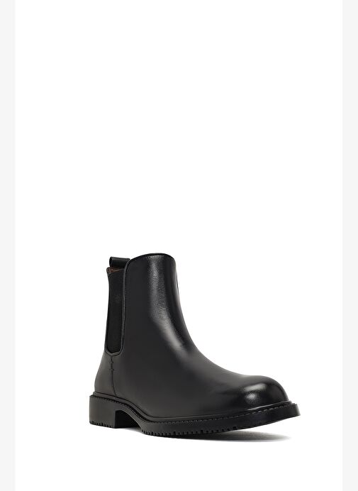 Erkek Siyah Deri Chelsea Bot 25WFD602018 - Görsel 8
