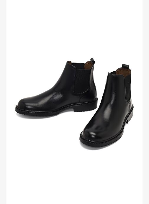 Erkek Siyah Deri Chelsea Bot 25WFD602018 - Görsel 4