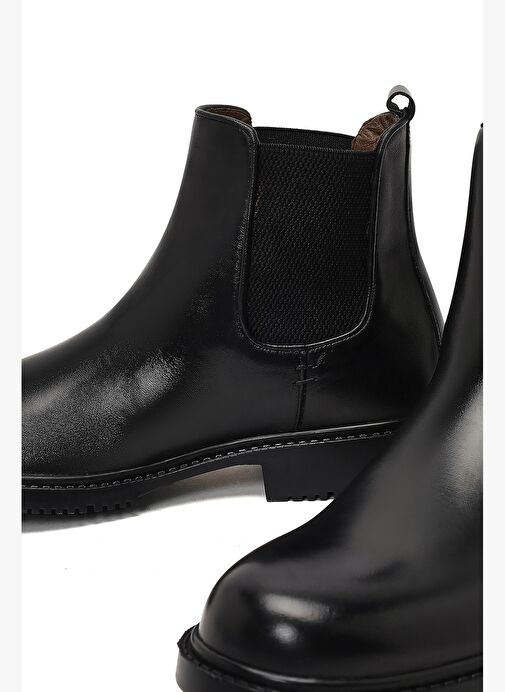 Erkek Siyah Deri Chelsea Bot 25WFD602018 - Görsel 9