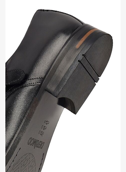 Erkek Siyah Çift Tokalı Deri Klasik Ayakkabı 25WFD603418 - Görsel 9