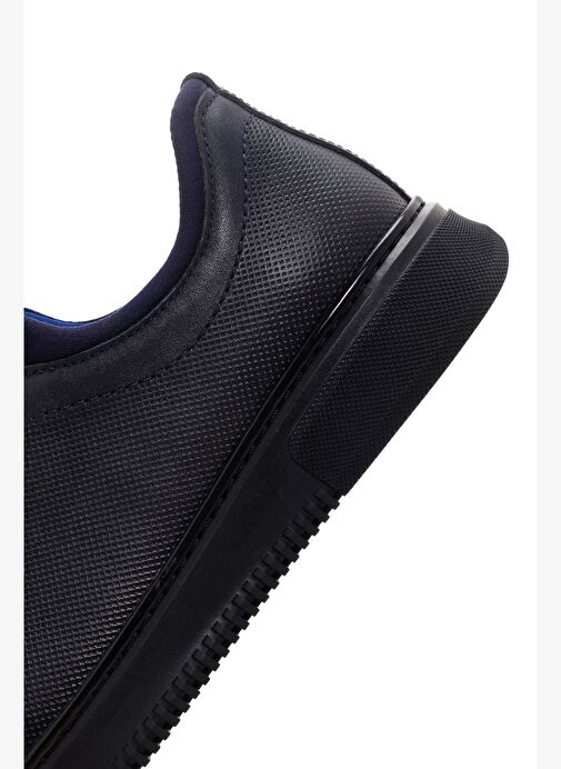 Erkek Lacivert Bağcıklı Deri Sneaker 25WFD676026 - Görsel 8