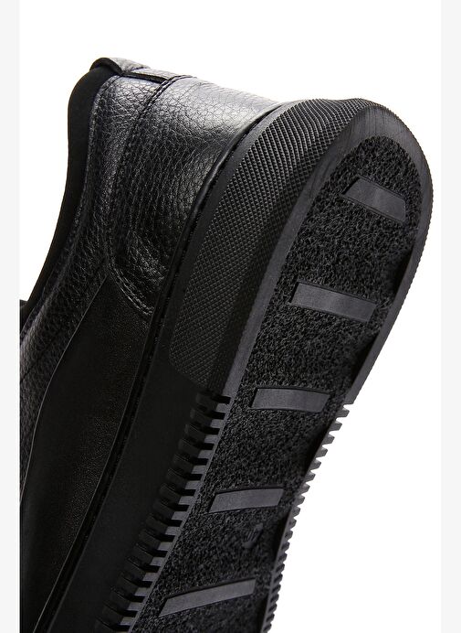 Erkek Siyah Bağcıklı Deri Sneaker 25WFD6761FT - Görsel 9