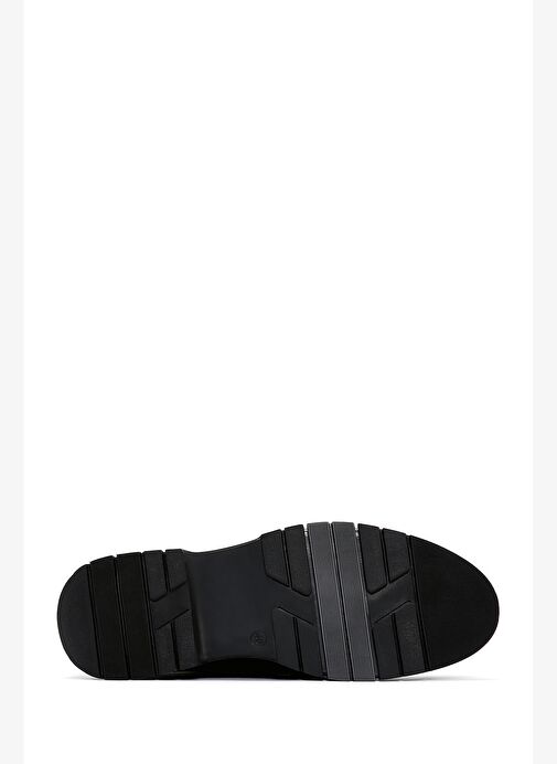 Erkek Siyah Bağcıklı Deri Casual Ayakkabı 25WFD676518 - Görsel 5