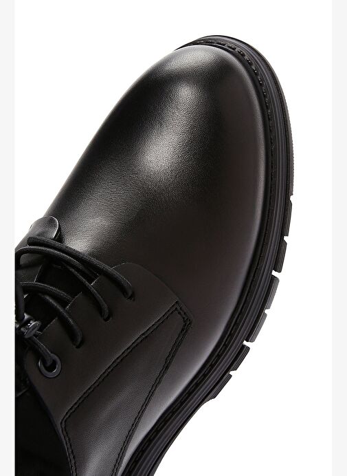 Erkek Siyah Bağcıklı Deri Casual Ayakkabı 25WFD676518 - Görsel 9