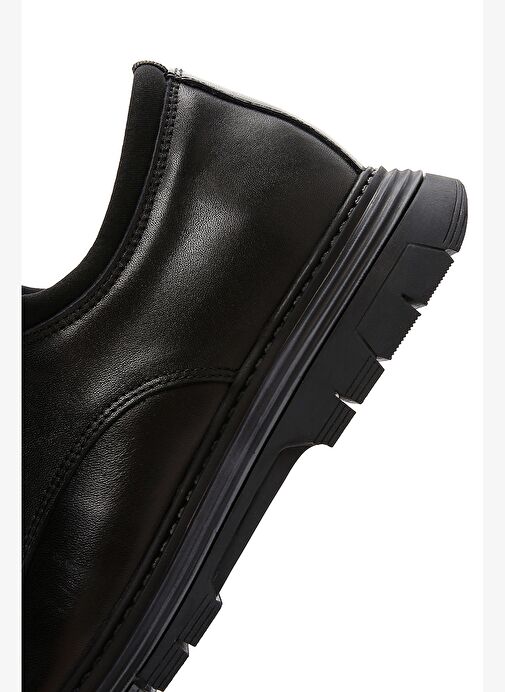 Erkek Siyah Bağcıklı Deri Casual Ayakkabı 25WFD676518 - Görsel 8