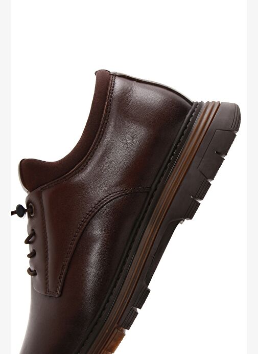 Erkek Kahverengi Bağcıklı Deri Casual Ayakkabı 25WFD676518 - Görsel 8