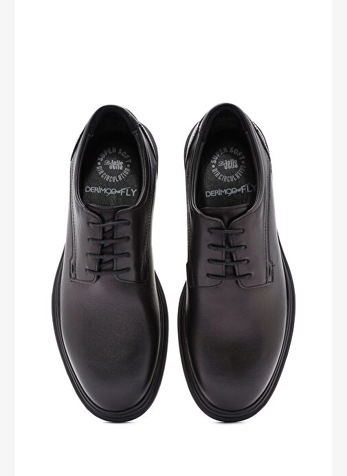 Erkek Siyah Bağcıklı Deri Casual Ayakkabı 25WFD677018 - Görsel 8