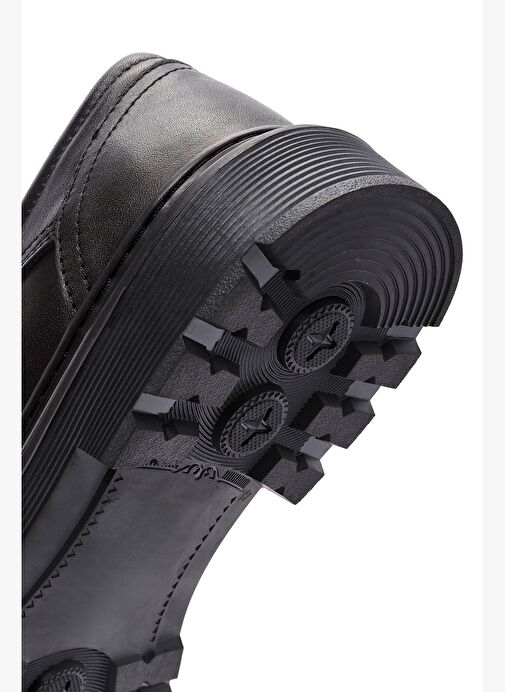 Erkek Siyah Bağcıklı Deri Casual Ayakkabı 25WFD677018 - Görsel 9