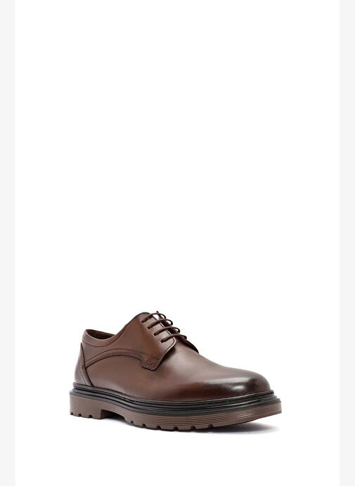 Erkek Kahverengi Bağcıklı Deri Casual Ayakkabı 25WFD677018 - Görsel 7