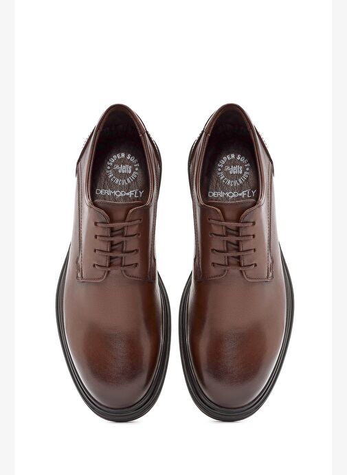 Erkek Kahverengi Bağcıklı Deri Casual Ayakkabı 25WFD677018 - Görsel 8