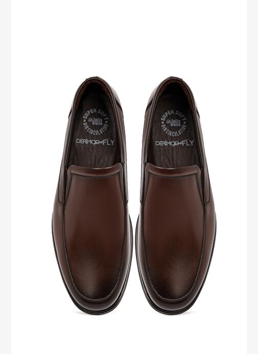 Erkek Kahverengi Deri Casual Loafer 25WFD676218 - Görsel 8