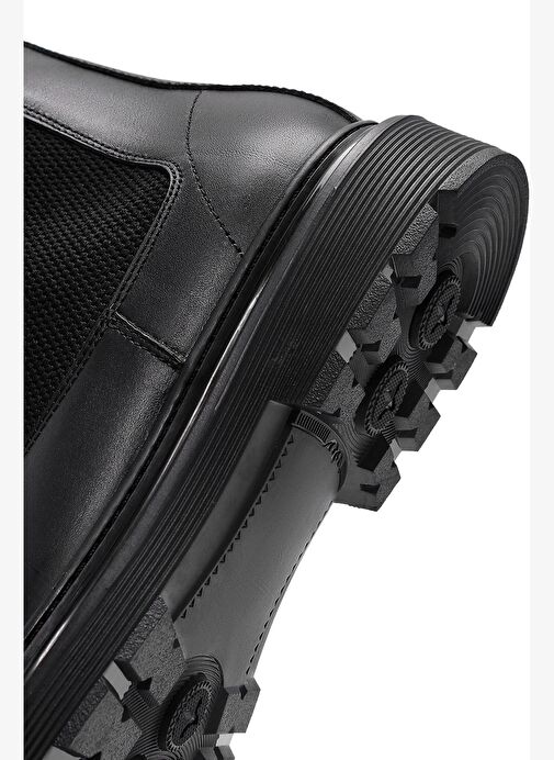 Erkek Siyah Deri Chelsea Bot 25WFD677118 - Görsel 9