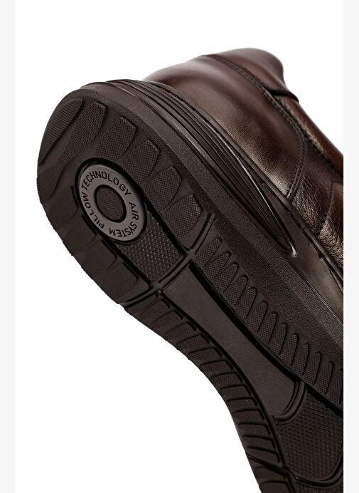 Erkek Kahverengi Bağcıklı Deri Casual Sneaker 25WFD6768FT - Görsel 9