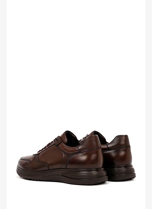 Erkek Kahverengi Bağcıklı Deri Casual Sneaker 25WFD6768FT - Görsel 6
