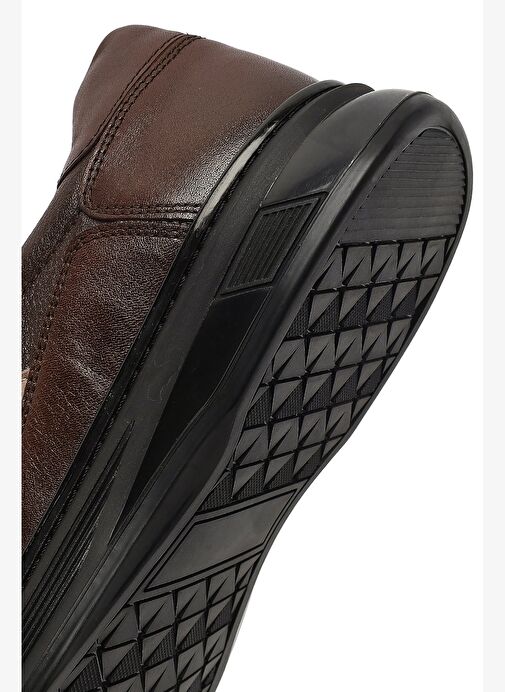 Erkek Kahverengi Bağcıklı Deri Casual Sneaker 25WFD677214 - Görsel 9