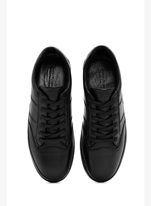 Erkek Siyah Bağcıklı Deri Casual Ayakkabı 25WFD6747FT - Görsel 8