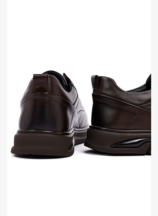 Erkek Kahverengi Bağcıklı Deri Casual Sneaker 25WFD650118 - Görsel 9