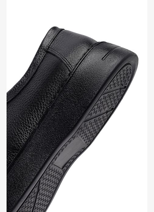 Erkek Siyah Bağcıklı Kalın Tabanlı Deri Casual Ayakkabı 25WFD7510FT - Görsel 9