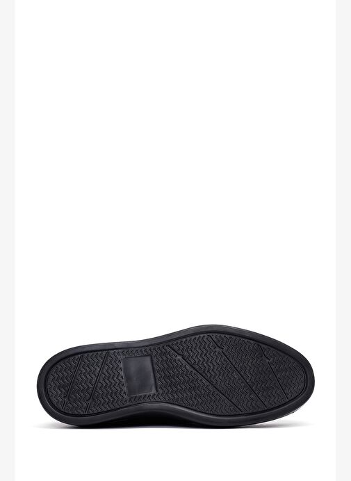 Erkek Siyah Bağcıklı Kalın Tabanlı Deri Casual Ayakkabı 25WFD7510FT - Görsel 5