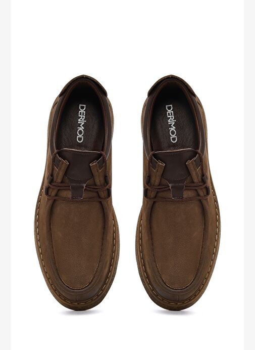 Erkek Vizon Nubuk Deri Casual Ayakkabı 25WFD7514V3 - Görsel 8