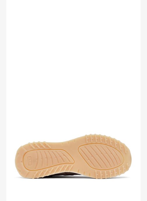 Kadın Vizon Bağcıklı Kalın Tabanlı Deri Sneaker 25AFD370714 - Görsel 5