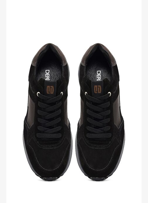 Erkek Siyah Bağcıklı Deri Sneaker 25WFD707314 - Görsel 8