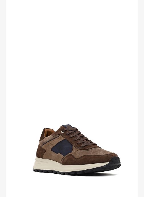 Erkek Kahverengi Bağcıklı Deri Sneaker 25WFD707314 - Görsel 7