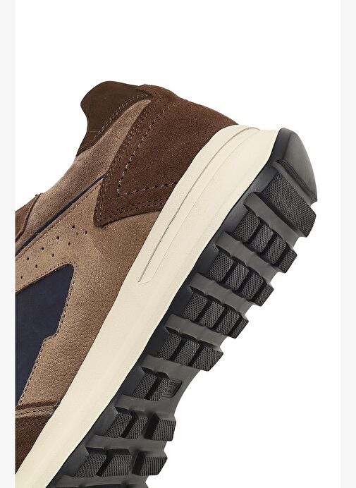 Erkek Kahverengi Bağcıklı Deri Sneaker 25WFD707314 - Görsel 9