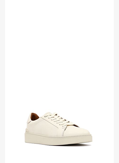 Erkek Beyaz Bağcıklı Deri Sneaker 25WFD707018 - Görsel 7