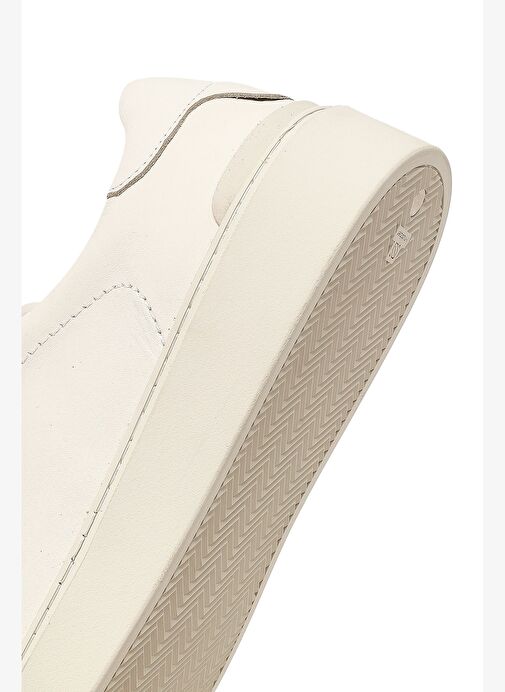 Erkek Beyaz Bağcıklı Deri Sneaker 25WFD707018 - Görsel 9