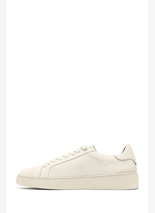 Erkek Beyaz Bağcıklı Deri Sneaker 25WFD707018 - Görsel 3