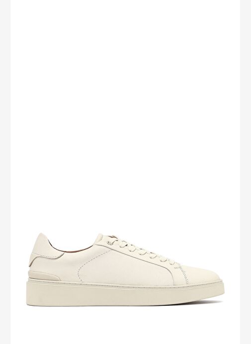 Erkek Beyaz Bağcıklı Deri Sneaker 25WFD707018 - Görsel 2