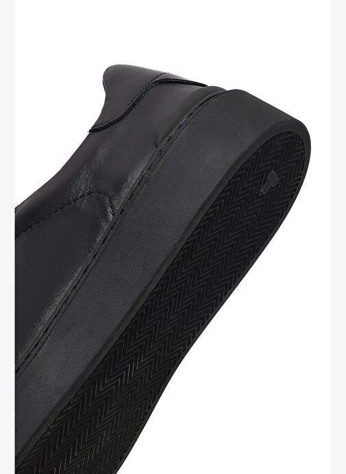 Erkek Siyah Bağcıklı Deri Sneaker 25WFD707018 - Görsel 9