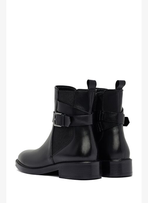 Kadın Siyah Fermuarlı Deri Bot 25WFD281318 - Görsel 7