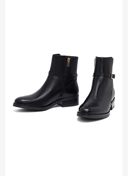 Kadın Siyah Fermuarlı Deri Bot 25WFD281418 - Görsel 3