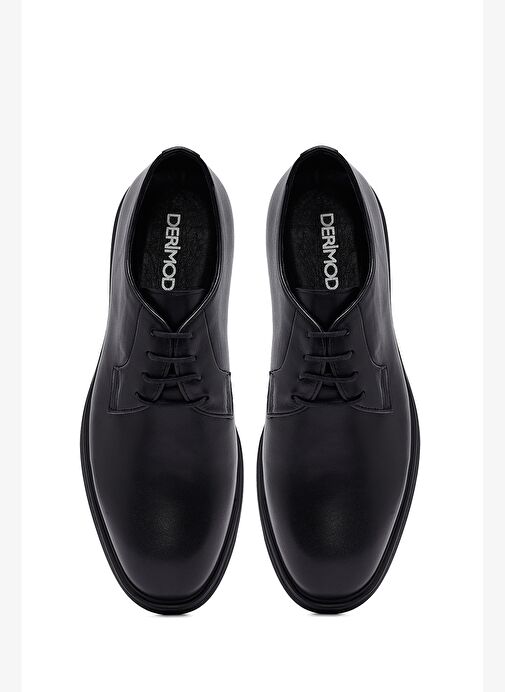 Erkek Siyah Bağcıklı Deri Casual Ayakkabı 25WFD710218 - Görsel 8