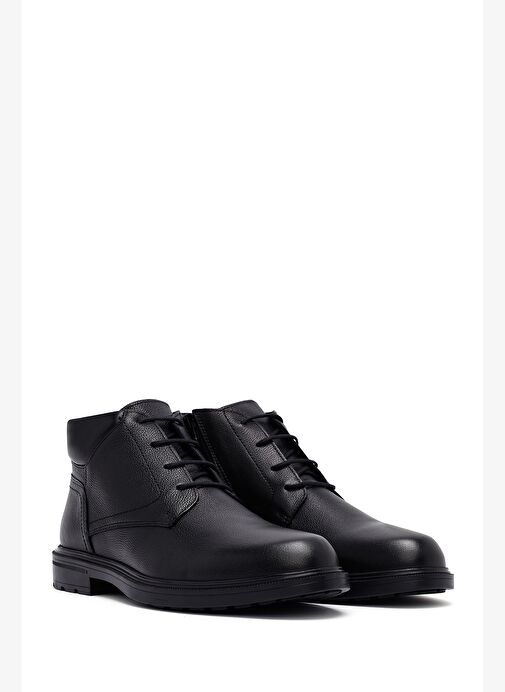 Erkek Siyah Fermuarlı Deri Bot 25WFD7100FT - Görsel 5