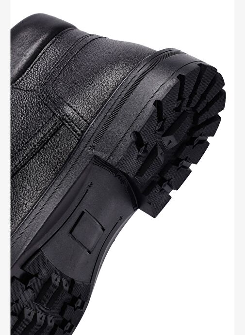 Erkek Siyah Fermuarlı Deri Bot 25WFD7100FT - Görsel 9