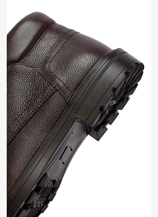 Erkek Kahverengi Fermuarlı Deri Bot 25WFD7100FT - Görsel 9