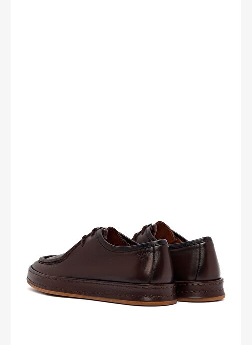 Erkek Kahverengi Bağcıklı Deri Casual Ayakkabı 25WFD654118 - Görsel 6