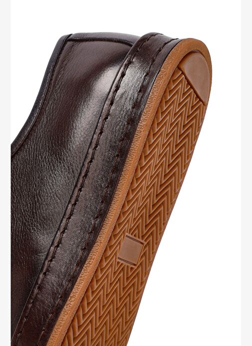 Erkek Kahverengi Bağcıklı Deri Casual Ayakkabı 25WFD654118 - Görsel 9